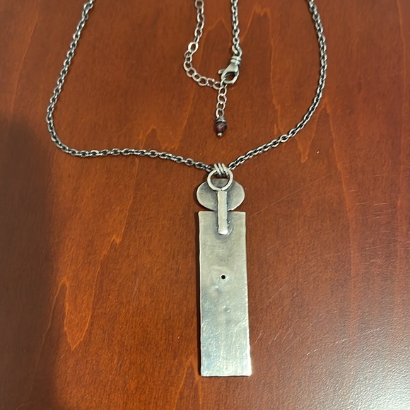 *Price Firm* Sterling/Turquoise/Garnet Flaming Heart/Wings/Cross Necklace - NWOT - Picture 3 of 5